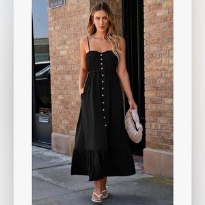 Black Button-Down Maxi Dress